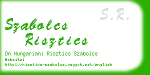 szabolcs risztics business card